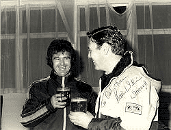 Don Barrow & Whizzo celebrating an emphatic win in Whizzo's Opel Manta - Withers of Winsford collection